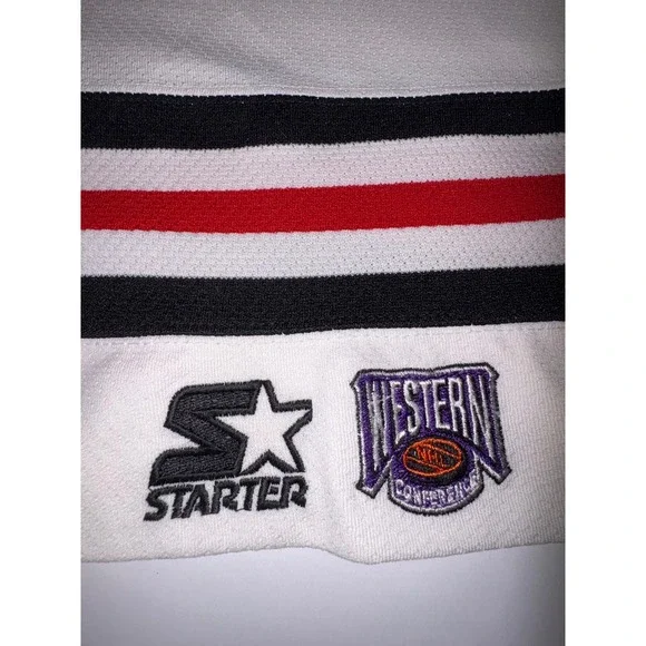 Vintage Starter Chicago Blackhawks Hockey Jersey Mens Size S/M DAZE 55 White Red